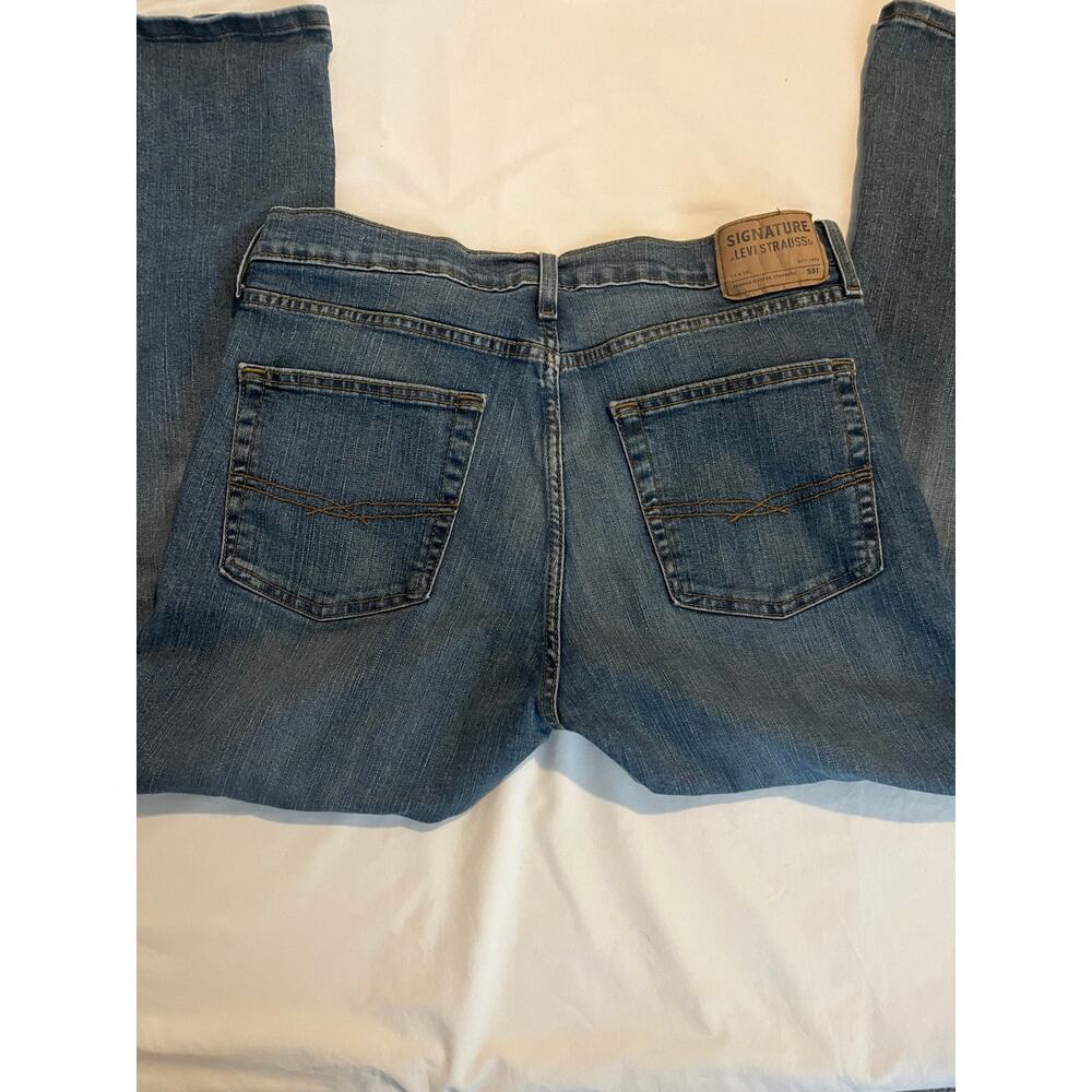 Levi Strauss Signature Jeans 34x30 Straight Fit Medium Wash Denim